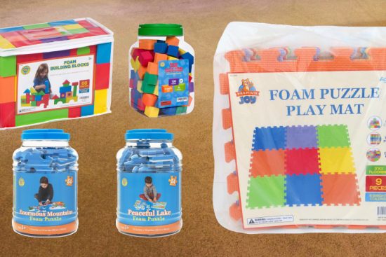 contest giveaway of $130 value of foam toys