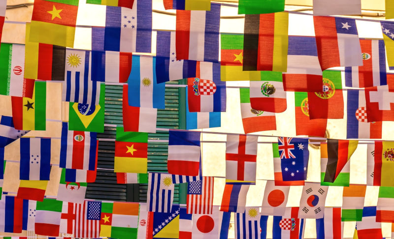 many flags of different countries